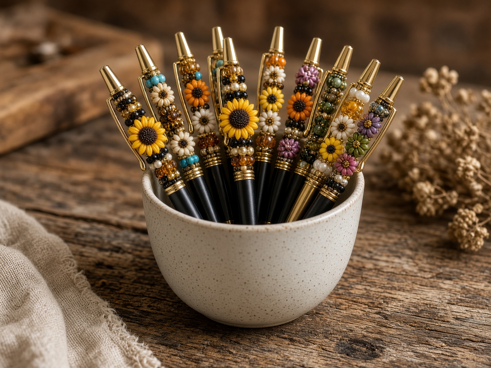 Beaded pens